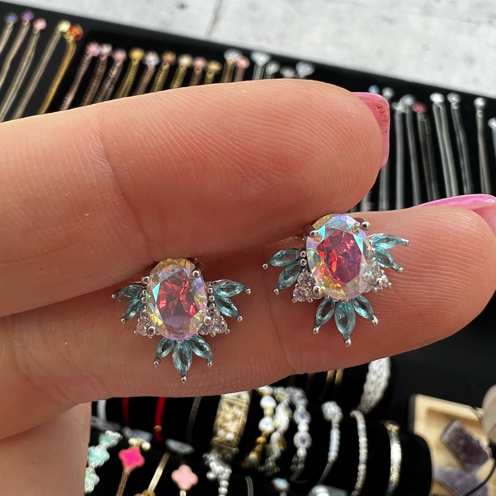 Sterling silver aquamarine earrings
